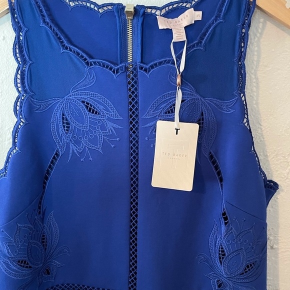 TED BAKER LONDON ROYAL BLUE CODI SCALLOPED DRESS - Picture 5 of 10